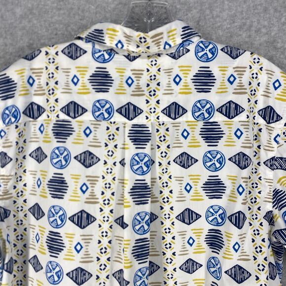 🤍 The North Face White Geometric SS Button Down L - Picture 5 of 10
